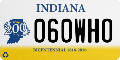IN license plate 060WHO
