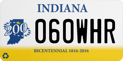 IN license plate 060WHR