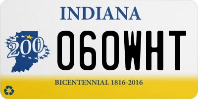 IN license plate 060WHT