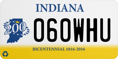 IN license plate 060WHU