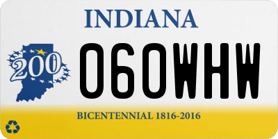 IN license plate 060WHW