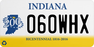 IN license plate 060WHX