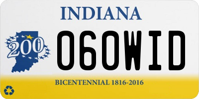 IN license plate 060WID