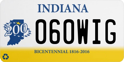 IN license plate 060WIG