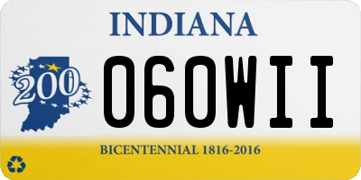 IN license plate 060WII