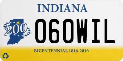 IN license plate 060WIL