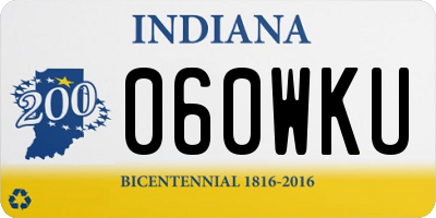 IN license plate 060WKU