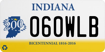 IN license plate 060WLB