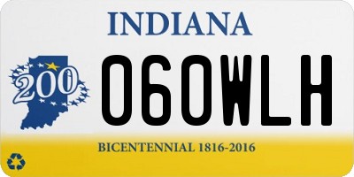 IN license plate 060WLH