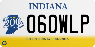 IN license plate 060WLP