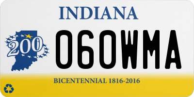 IN license plate 060WMA