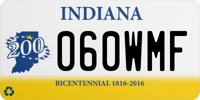 IN license plate 060WMF