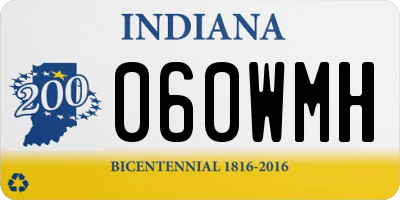 IN license plate 060WMH