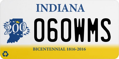 IN license plate 060WMS