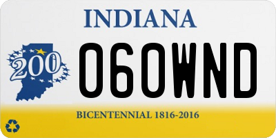 IN license plate 060WND