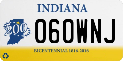 IN license plate 060WNJ