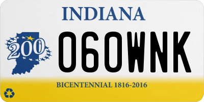 IN license plate 060WNK