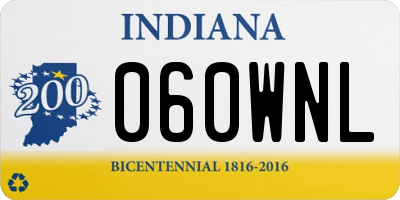 IN license plate 060WNL