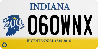IN license plate 060WNX