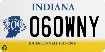IN license plate 060WNY