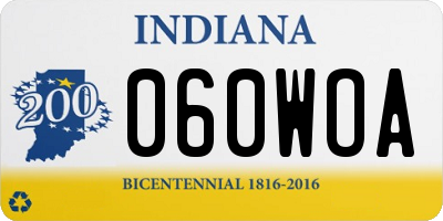 IN license plate 060WOA