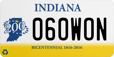 IN license plate 060WON