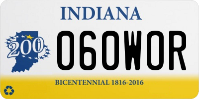 IN license plate 060WOR