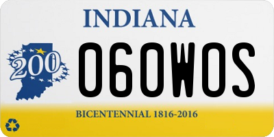 IN license plate 060WOS