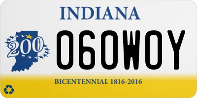 IN license plate 060WOY