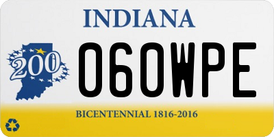 IN license plate 060WPE