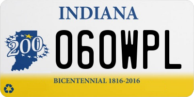 IN license plate 060WPL