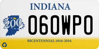 IN license plate 060WPO