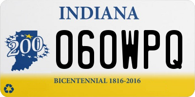 IN license plate 060WPQ