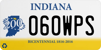 IN license plate 060WPS