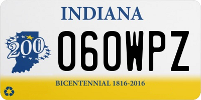 IN license plate 060WPZ
