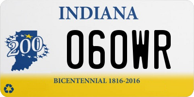 IN license plate 060WR