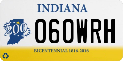 IN license plate 060WRH