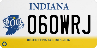 IN license plate 060WRJ