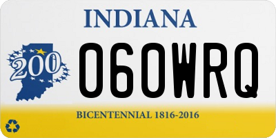 IN license plate 060WRQ
