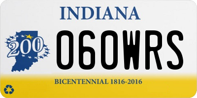IN license plate 060WRS