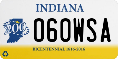 IN license plate 060WSA