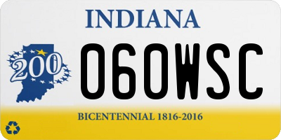 IN license plate 060WSC