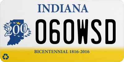 IN license plate 060WSD