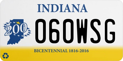IN license plate 060WSG