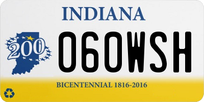IN license plate 060WSH