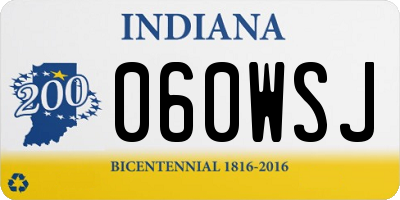 IN license plate 060WSJ