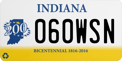 IN license plate 060WSN