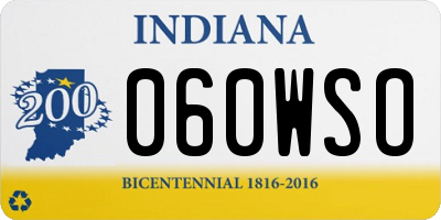 IN license plate 060WSO