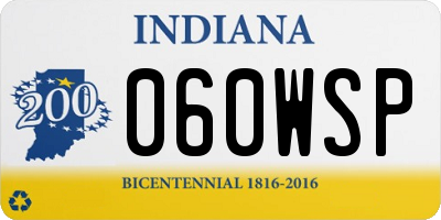 IN license plate 060WSP