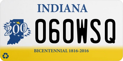 IN license plate 060WSQ